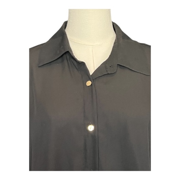 EUC Intempo black button-up blouse with gold buttons – size XL - Picture 2 of 10